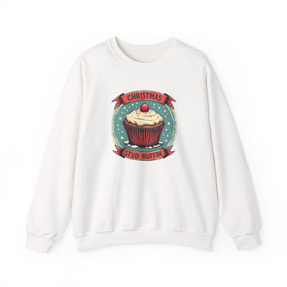 Christmas Stud Muffin with Icing Sweatshirt - Cute Holiday Cupcake Crewneck