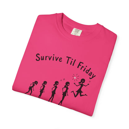 Survive Til Friday Unisex T-shirt, Funny Graphic Tee, Weekend Vibes Shirt, Casual Everyday Wear, Gift for Friends