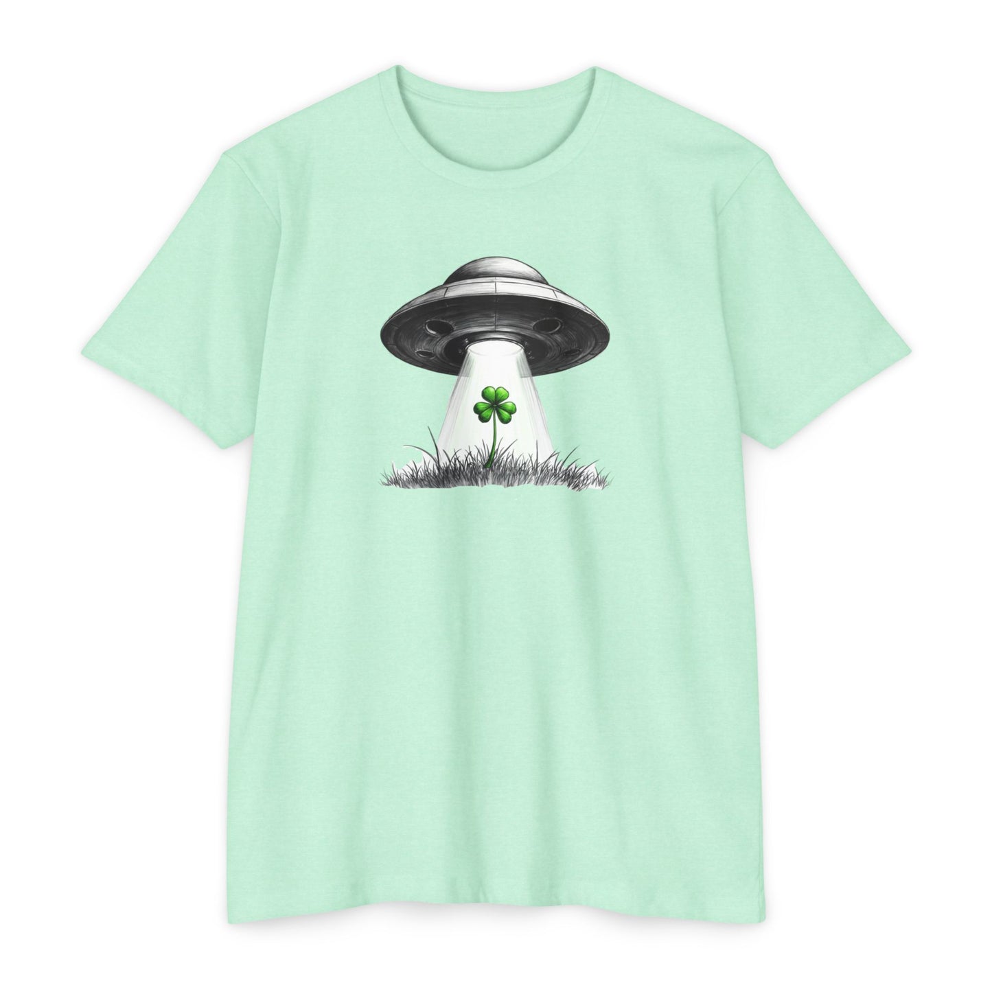 UFO Abduction Shamrock Tee — St. Patrick’s Day Alien Graphic T-Shirt