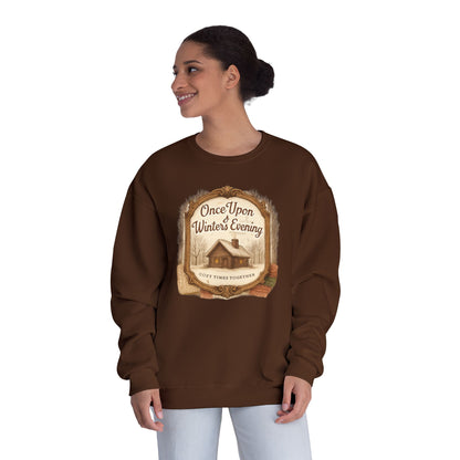 Once Upon a Winter's Cabin, Evening Sweatshirt — Cozy Vintage Holiday Crewneck