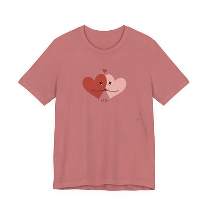 T-Shirt — Cute Kissing Hearts "Us" Valentine Tee