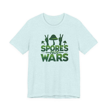Spores Not Wars - Eco-Friendly Statement Shirt, Casual Wear, Gift for Nature Lovers, Unique Graphic Tee, Sustainable Fashion - Psychonaut Swag