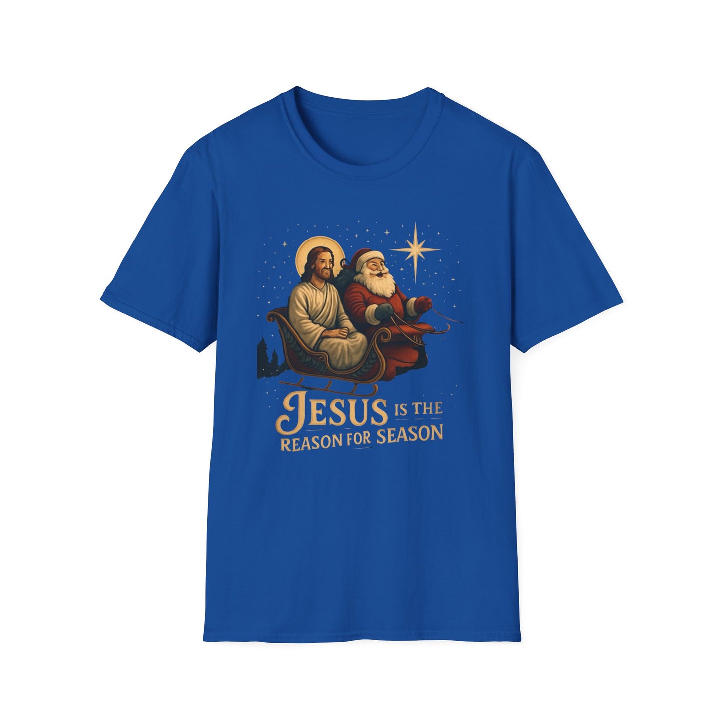 Jesus Is the Reason Of the Season T-Shirt — Vintage Nativity & Santa Christmas Tee