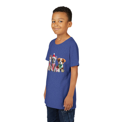 Kids Christmas Puppy Tee — Cute Festive Dogs in Santa Hats