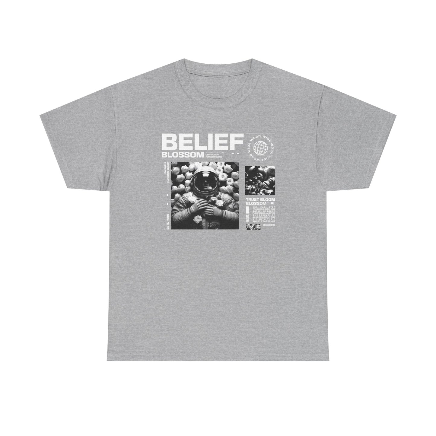 Astronaut Belief, Unisex Heavy Cotton Tee