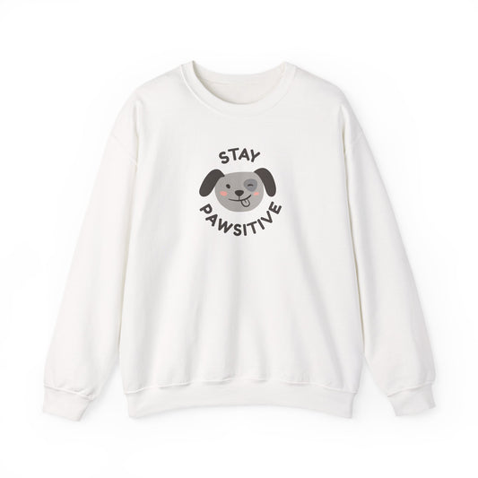 Stay Pawsitive Unisex Heavy Blend™ Crewneck Sweatshirt - Psychonaut Swag