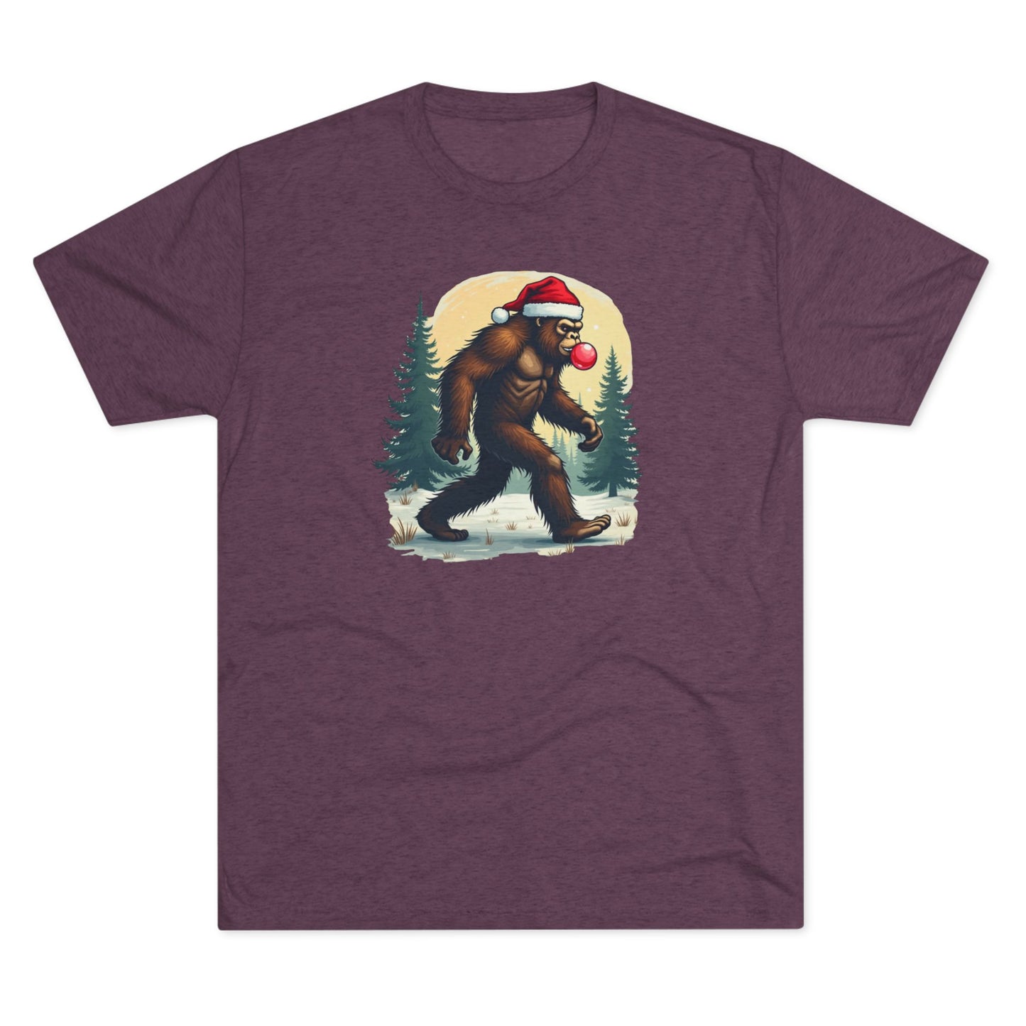 Christmas Bigfoot T-Shirt – Santa Hat Sasquatch Holiday Tee
