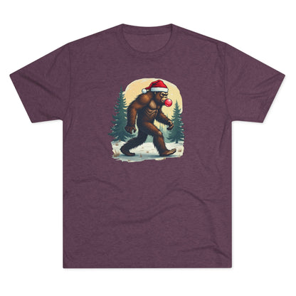 Christmas Bigfoot T-Shirt – Santa Hat Sasquatch Holiday Tee