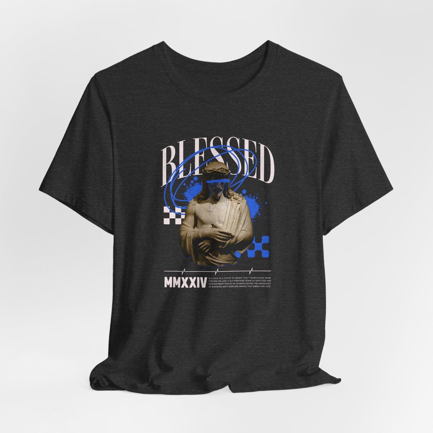 Blessed Statue Graphic Tee — Vintage Aesthetic Rome MMXXIV T-Shirt