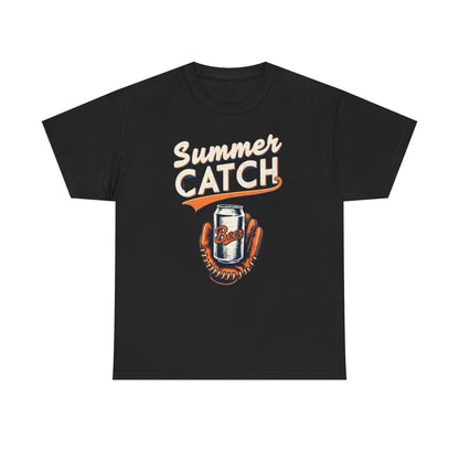 Summer Catch Tee, Casual Summer Shirt, Gift for Beer Lovers, Fun Graphic T-Shirt, Perfect for BBQs and Picnics - Psychonaut Swag