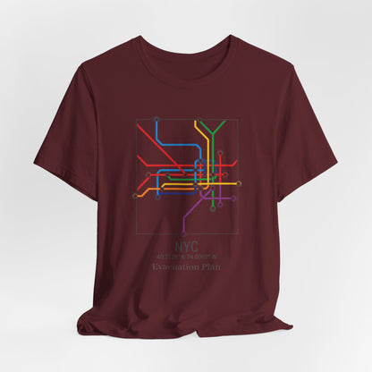 NYC Evacuation Plan, Unisex Jersey Short Sleeve Tee
