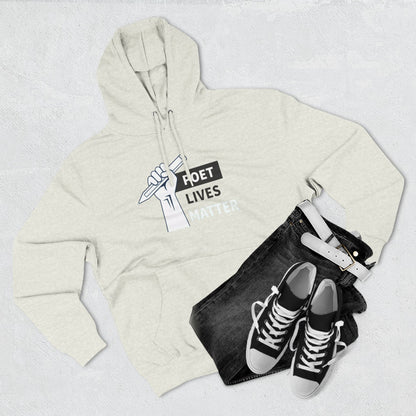 Poet Lives Hoodie — Minimalist Writer Fist Pen Graphic Pullover