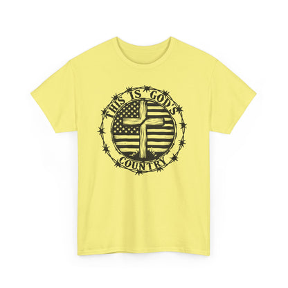 God’s Country, Unisex Heavy Cotton Tee - 'This is God's Country' Graphic Tee - Psychonaut Swag