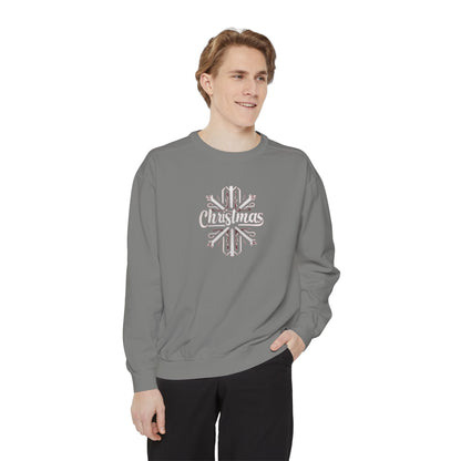 Christmas Snowflake, Unisex Garment-Dyed Sweatshirt