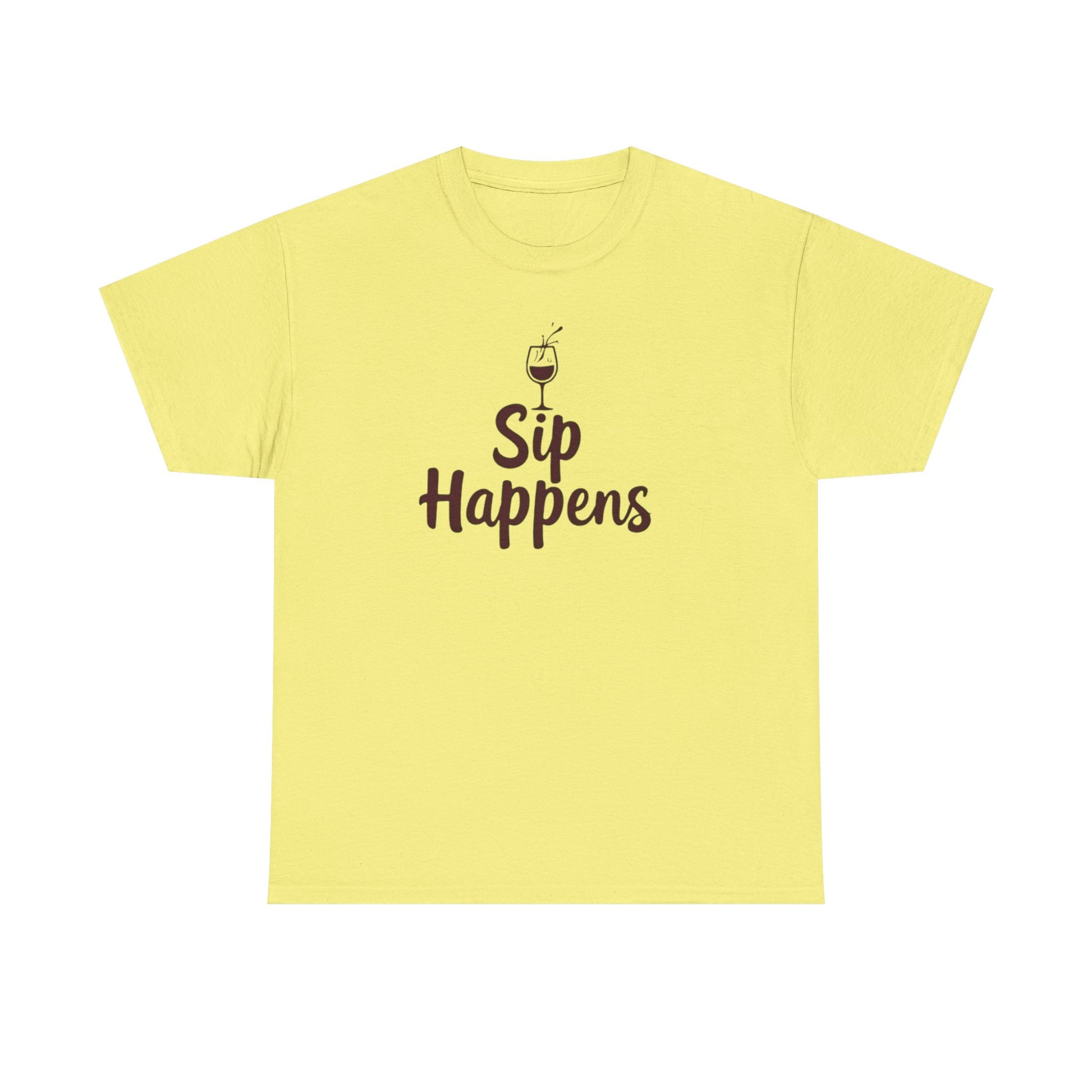 Sip Happens Unisex Heavy Cotton Tee - Funny Graphic Shirt, Casual Wear, Gift for Coffee Lovers, Everyday Comfort, Birthday Party T-Shirt - Psychonaut Swag
