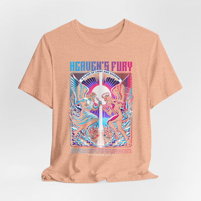 Heaven's Fury Graphic Tee — Neon Angel vs Demon Battle T-Shirt