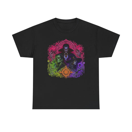 Mystic Vampire Trio T-Shirt — Gothic Rainbow Horror Art Tee
