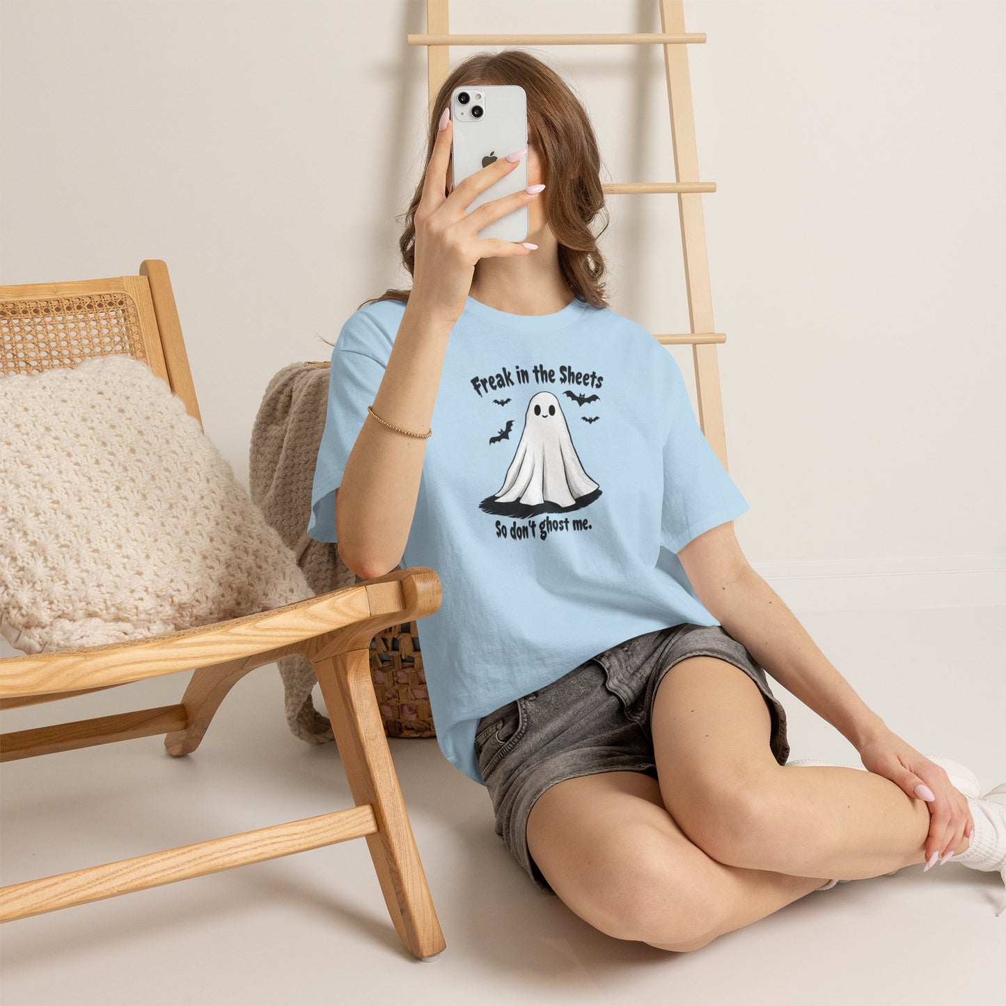 Ghost Tee — “Freak in the Sheets, So Don’t Ghost Me” Halloween Graphic T-Shirt