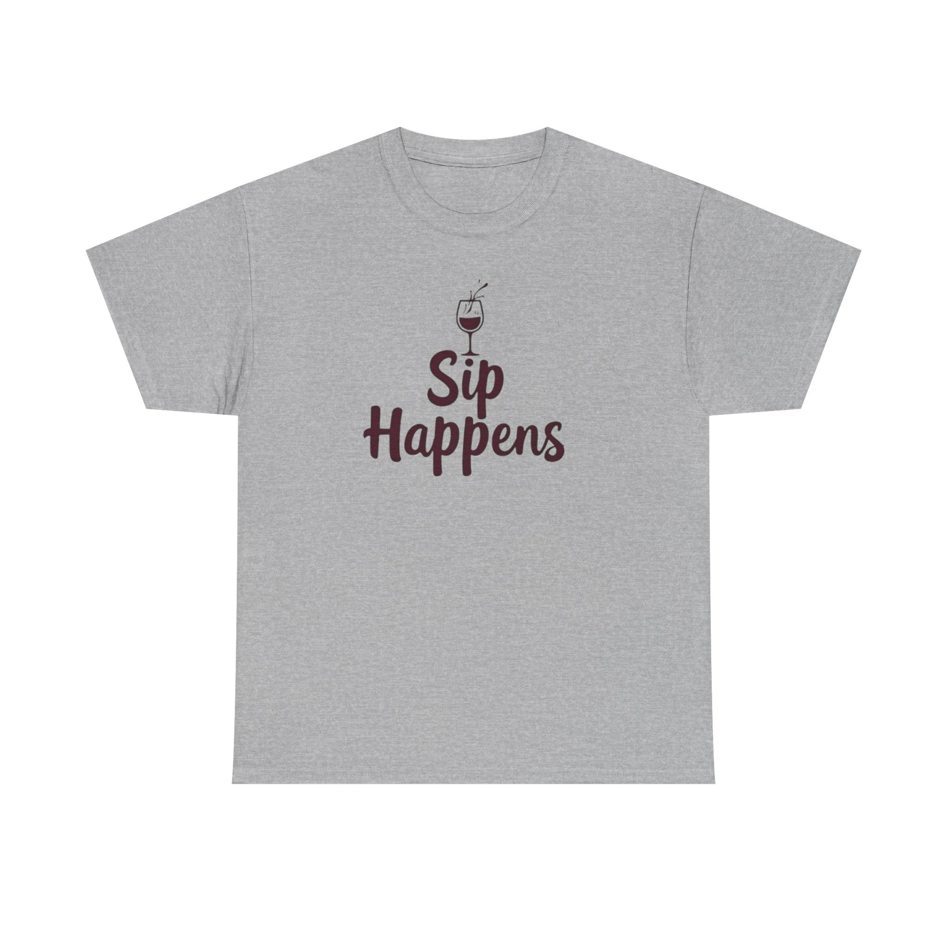 Sip Happens Unisex Heavy Cotton Tee - Funny Graphic Shirt, Casual Wear, Gift for Coffee Lovers, Everyday Comfort, Birthday Party T-Shirt - Psychonaut Swag