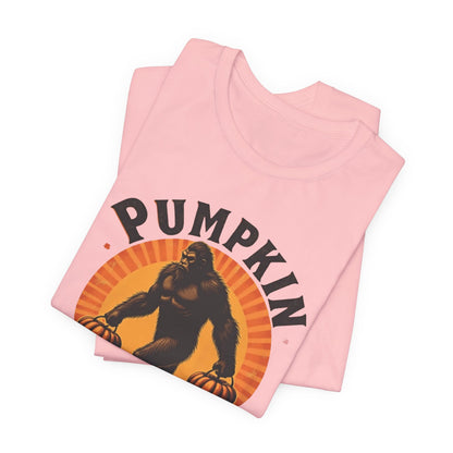 Pumpkin Bigfoot T-Shirt – Unisex Harvest Tee for Fall, Halloween, Autumn Celebrations, Gift for Nature Lovers, Casual Wear