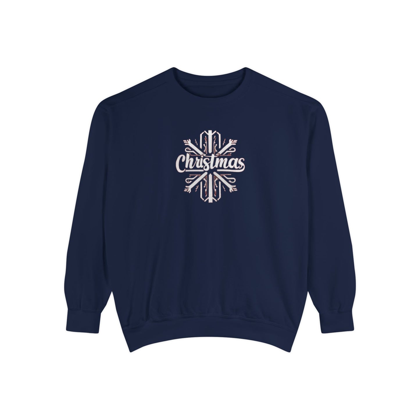 Christmas Snowflake, Unisex Garment-Dyed Sweatshirt