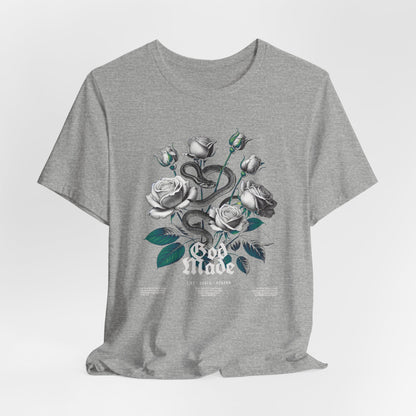 Rose and Snake Graphic Tee – Gothic Floral Vintage Shirt