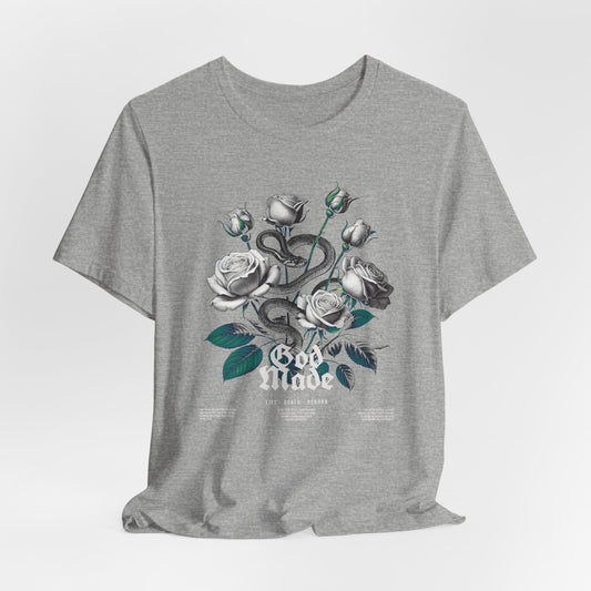 Rose and Snake Graphic Tee – Gothic Floral Vintage Shirt