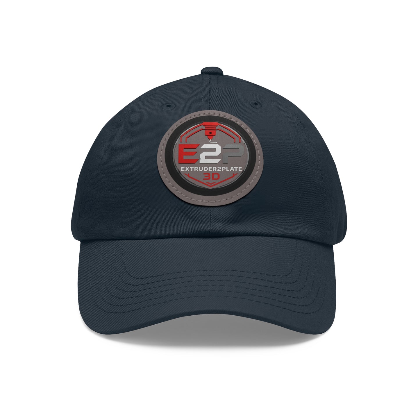 Extruder2Plate, Dad Hat with Leather Patch (Round)
