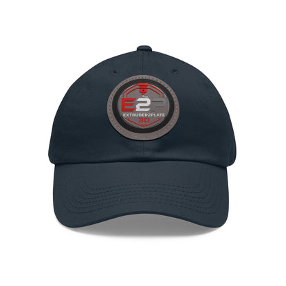 Extruder2Plate, Dad Hat with Leather Patch (Round)