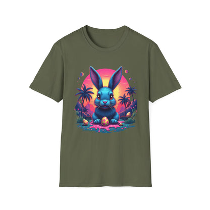 Easter Bunny Neon Sunset, unisex T-Shirt