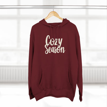 Cozy Season Hoodie — Soft Fleece Pullover with Script Graphic