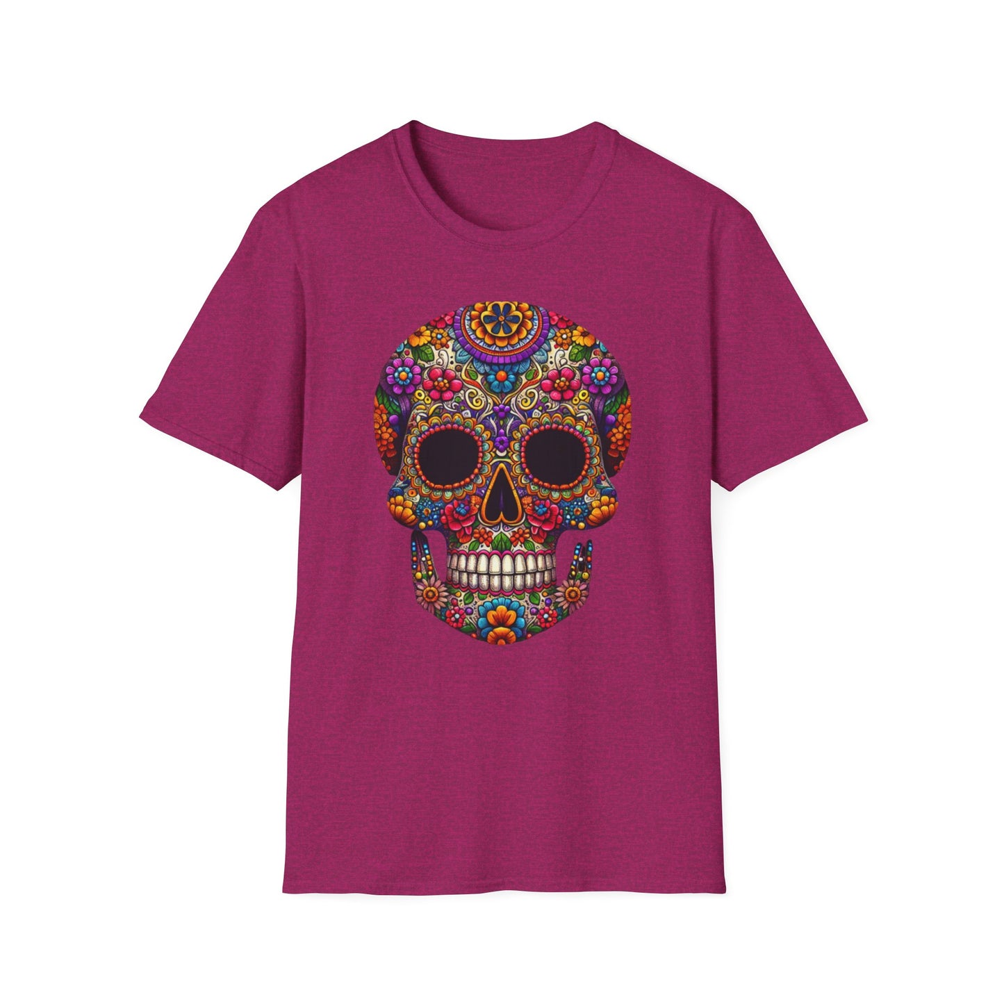 Floral Skull, Unisex Softstyle T-Shirt - Psychonaut Swag