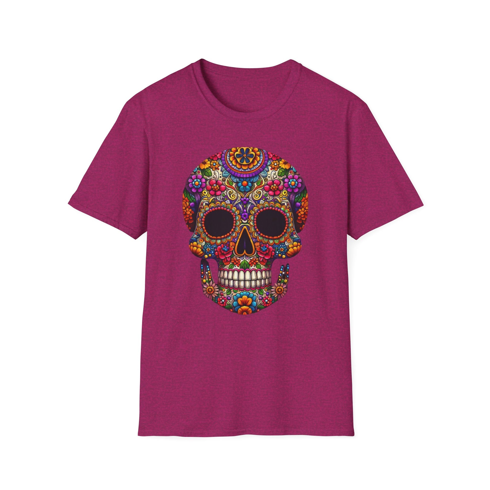 Floral Skull, Unisex Softstyle T-Shirt - Psychonaut Swag
