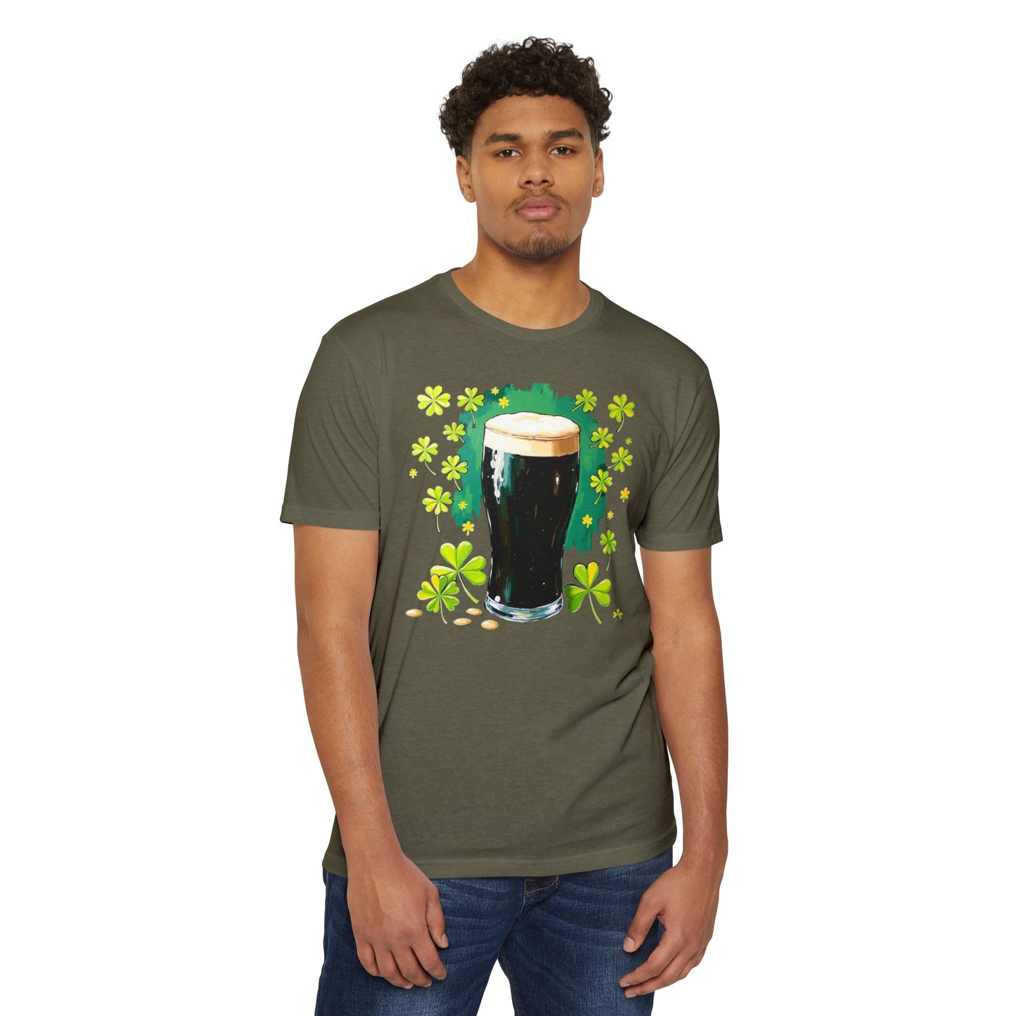 St. Patrick's Day Pint T-Shirt — Irish Beer Shamrock Design