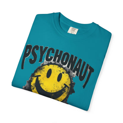 Psychonaut Swag Yellow Smiley Face, Trendy Graphic Tee for Festival Lovers, Casual Wear, Gifts, Street Style