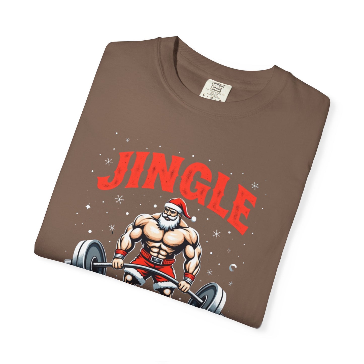 Jingle Weights T-Shirt — Santa Weightlifting Gym Tee (Christmas Fitness Gift)