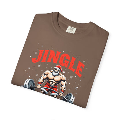 Jingle Weights T-Shirt — Santa Weightlifting Gym Tee (Christmas Fitness Gift)