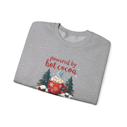 Crewneck Sweatshirt - "Powered by Hot Cocoa" Winter Graphic