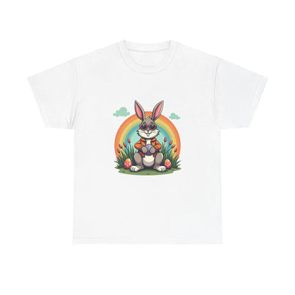 Easter Bunny Rainbow T-Shirt — Cute Bunny Holding Eggs Tee