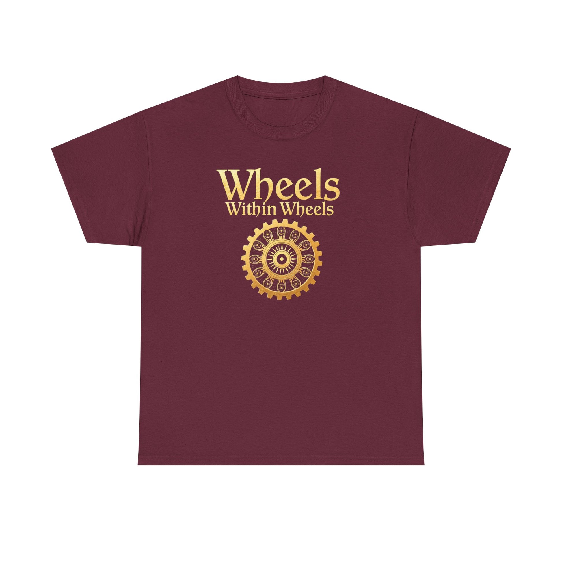 Wheels within wheels, Unisex Heavy Cotton Tee, Casual Wear, Gift for Cyclists, Graphic T-Shirt, Birthday Gift, Summer Style - Psychonaut Swag