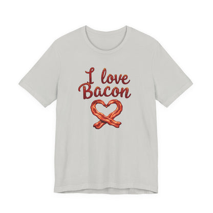 I Love Bacon Unisex Tee - Perfect for Food Lovers, Casual Outings, Gift for Bacon Fans, Foodie T-Shirt, Fun Cooking Tee - Psychonaut Swag