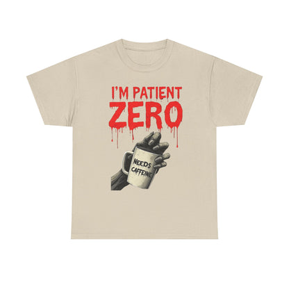 Patient Zero Unisex Heavy Cotton Tee, Horror T-Shirt, Halloween Apparel, Unique Graphic Tee, Casual Wear, Gift for Fans