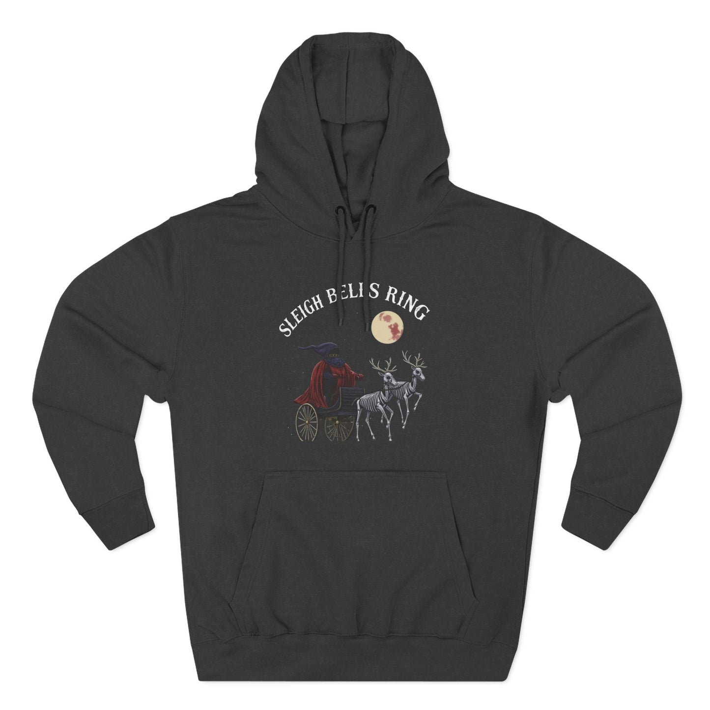 Sleigh Bells Ring Hoodie — Vintage Reindeer Christmas Pullover