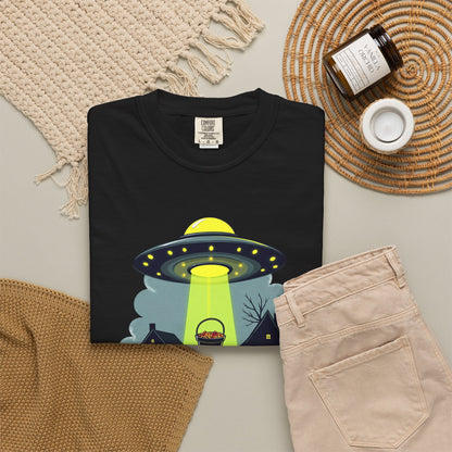Halloween UFO Trick or Treat T-Shirt — Alien Abduction Spooky Tee