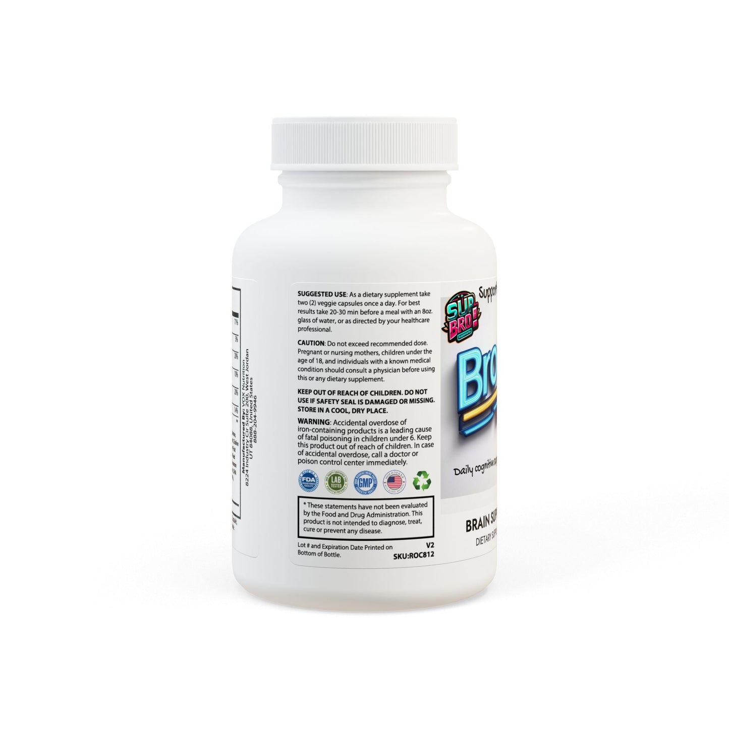 Bro Brain, Brain Support Complex, Sup Bro Supplement (60 Capsules)