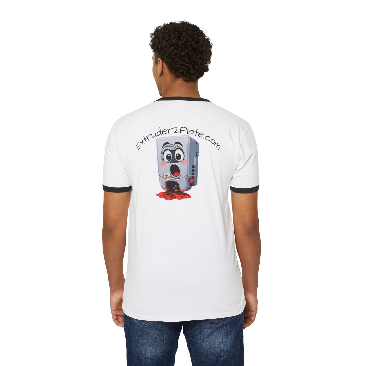 Extruder2Plate 3D Logo Ringer Tee (Extruder2Plate.com)