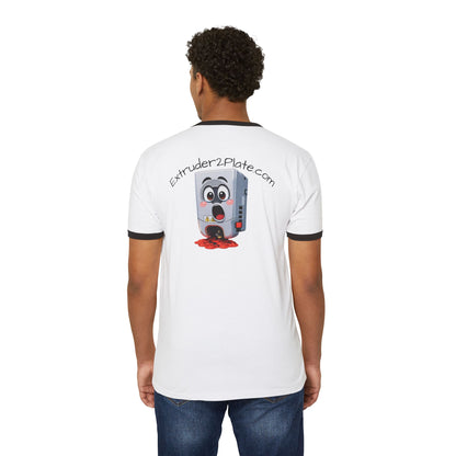 Extruder2Plate 3D Logo Ringer Tee (Extruder2Plate.com)