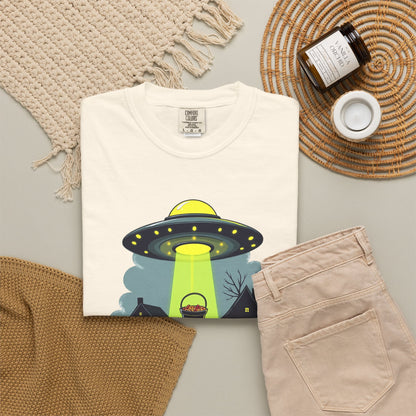 Halloween UFO Trick or Treat T-Shirt — Alien Abduction Spooky Tee