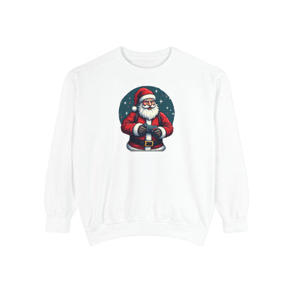 Gamer Santa, Unisex Garment-Dyed Sweatshirt