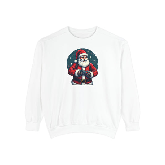 Gamer Santa, Unisex Garment-Dyed Sweatshirt